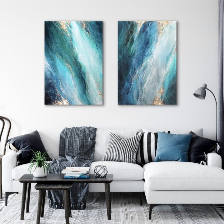 Abstract Diptych Hand Painted - J&B Furniture