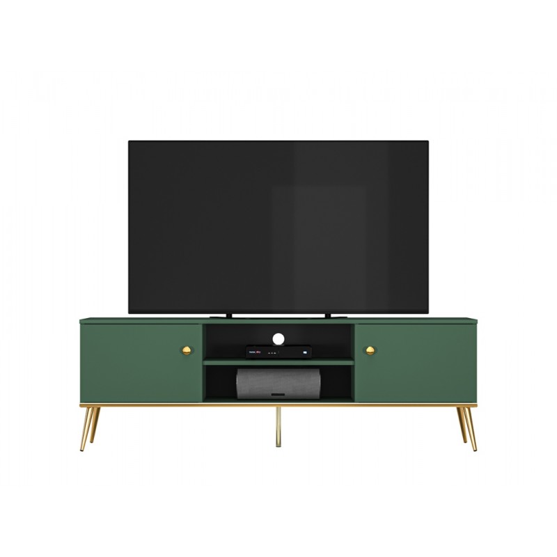 TV Unit — Modern Green Media Stand with Storage