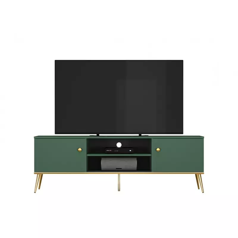 TV Unit — Modern Green Media Stand with Storage