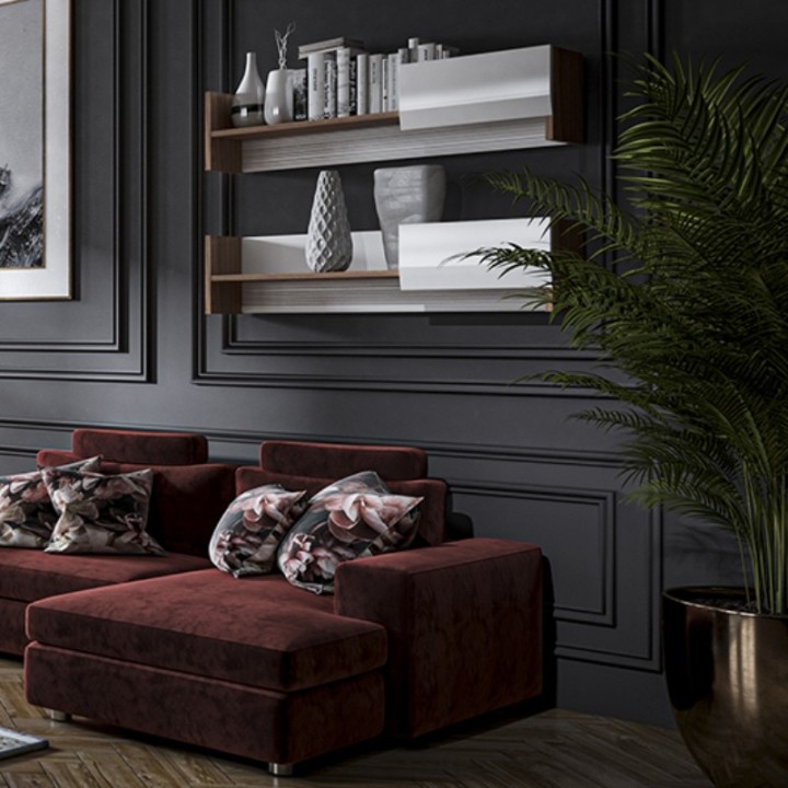 Dalia Wall Shelf 92cm in Ireland | Walnut & White – J&B