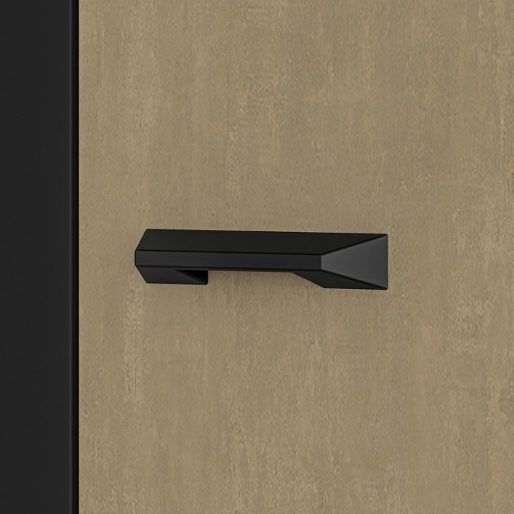 Colt 3 Door Wardrobe – Oak & Matt Black | J&B Furniture