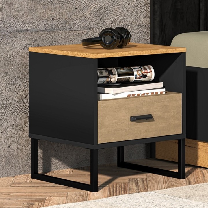 Colt Black Bedside Locker | J&B Furniture Ireland
