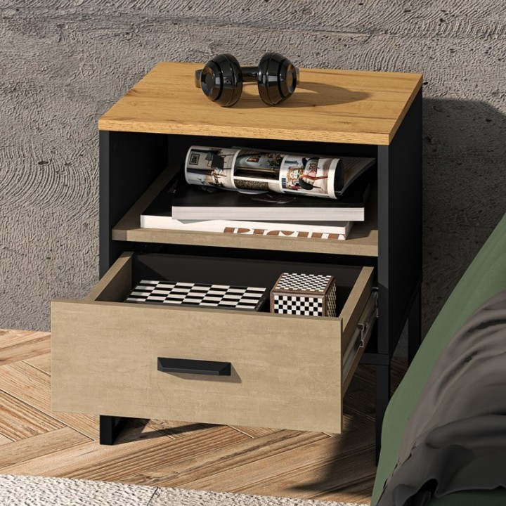 Colt Black Bedside Locker | J&B Furniture Ireland