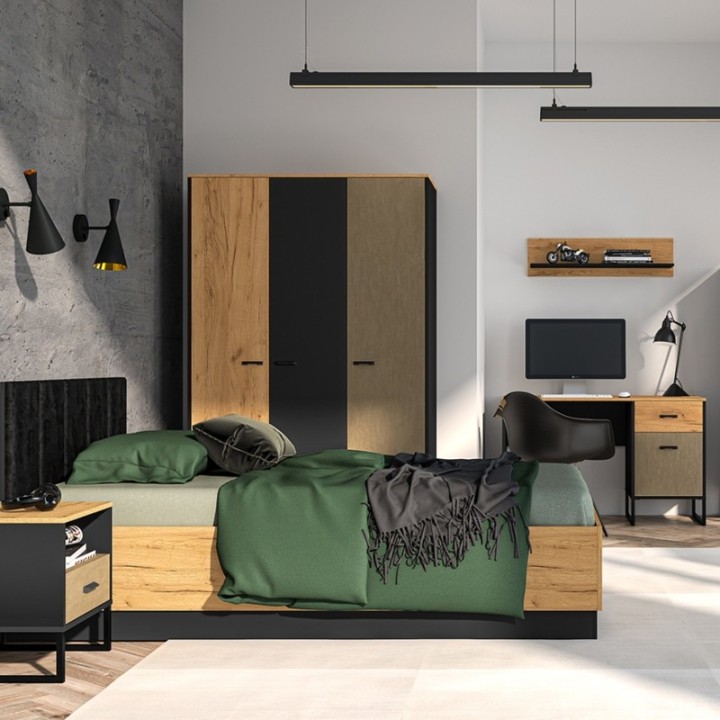 Colt Black Bedside Locker | J&B Furniture Ireland