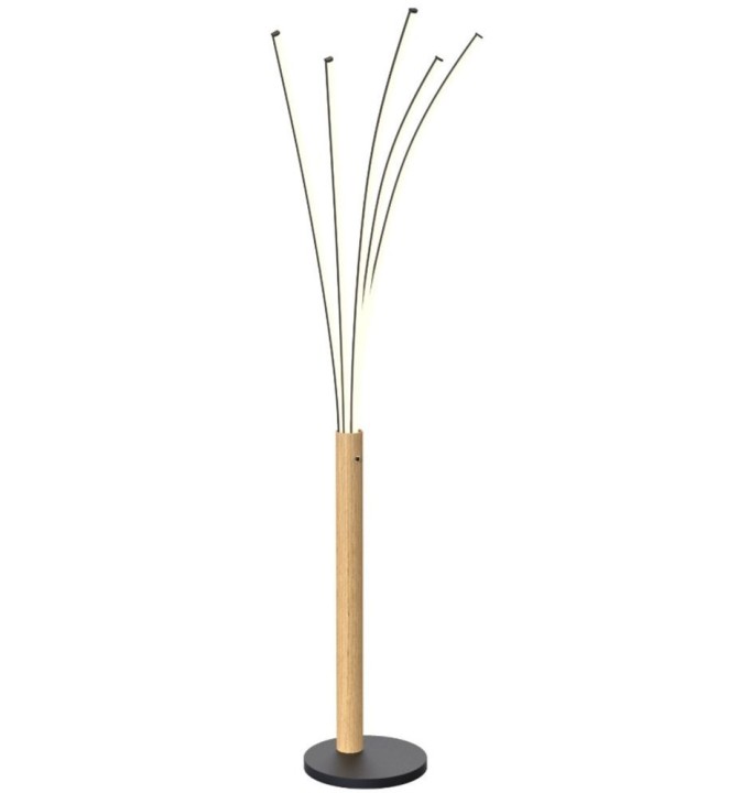 VELDEN Floor Lamp – Modern Oak & Black LED | J&B Furniture