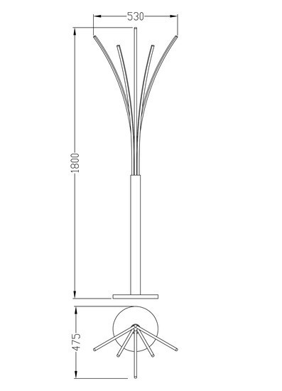 VELDEN Floor Lamp – Modern Oak & Black LED | J&B Furniture