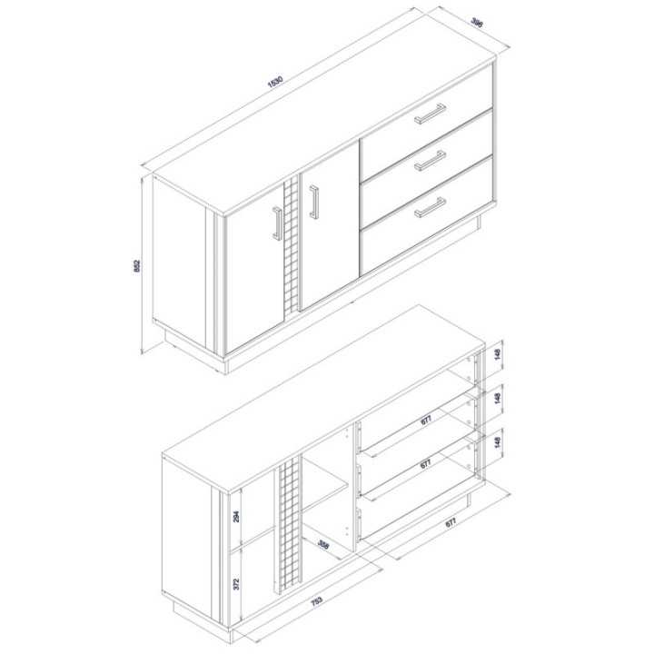 Dorian Drawer Chest – April Oak & Black | J&B Furniture