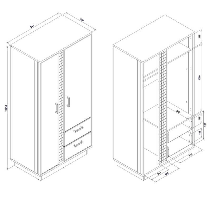 wardrobe with lights