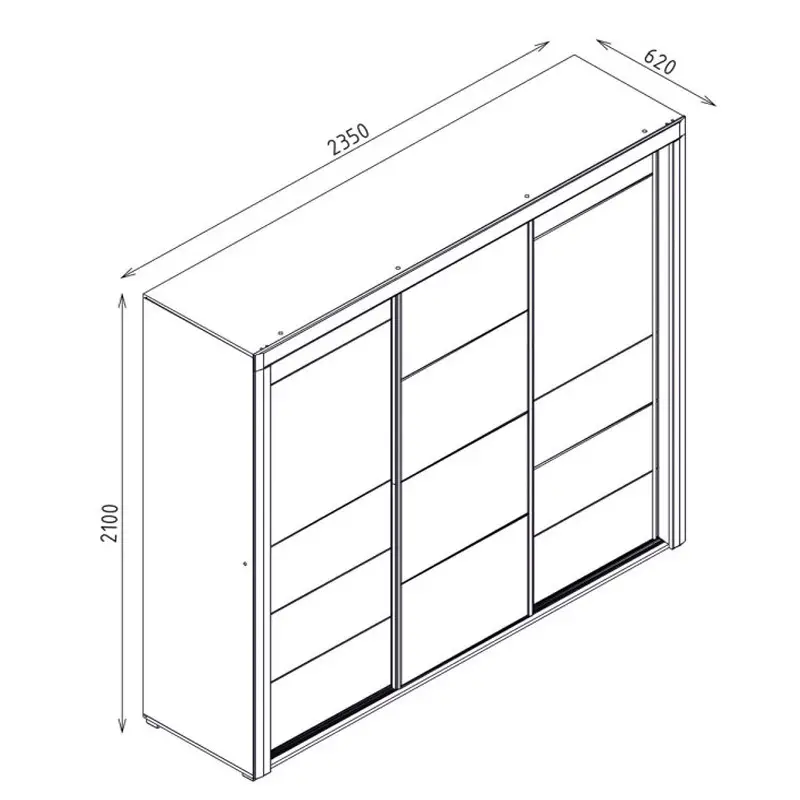 sliding wardrobe with led lights