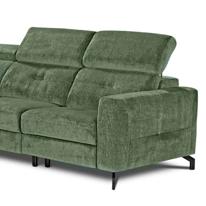 Alison Corner Sofa Bed with Recliner - Green | J&B Furniture