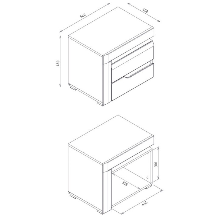 IRMA  White Bedside Table | J&B Furniture Ireland