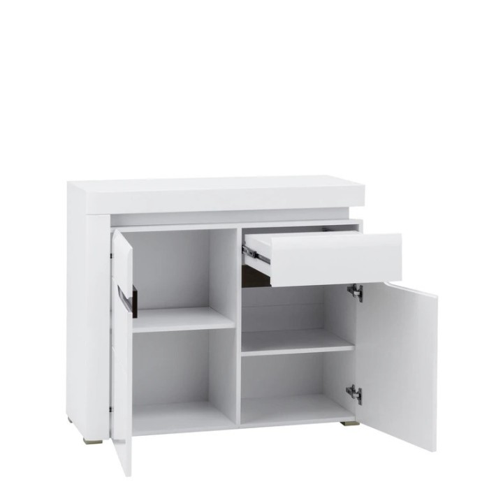 IRMA sideboard– 2 Doors, 1 Drawer, Matte & Glossy White