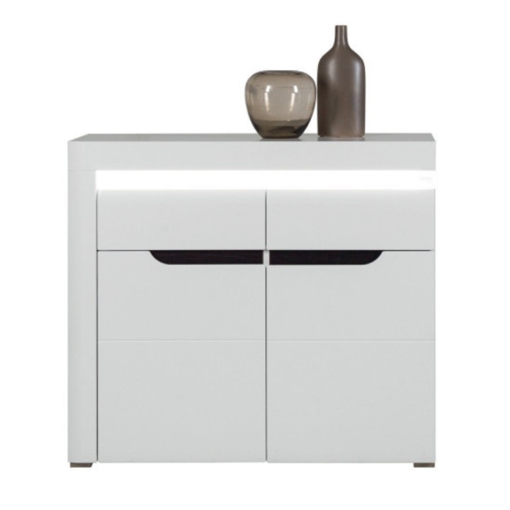 IRMA sideboard– 2 Doors, 1 Drawer, Matte & Glossy White