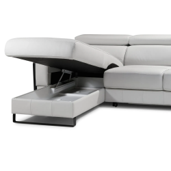 Mayon left-hand corner sofa with an open ottoman – modern design and comfortable seating.