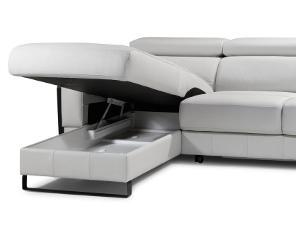 Mayon left-hand corner sofa with an open ottoman – modern design and comfortable seating.