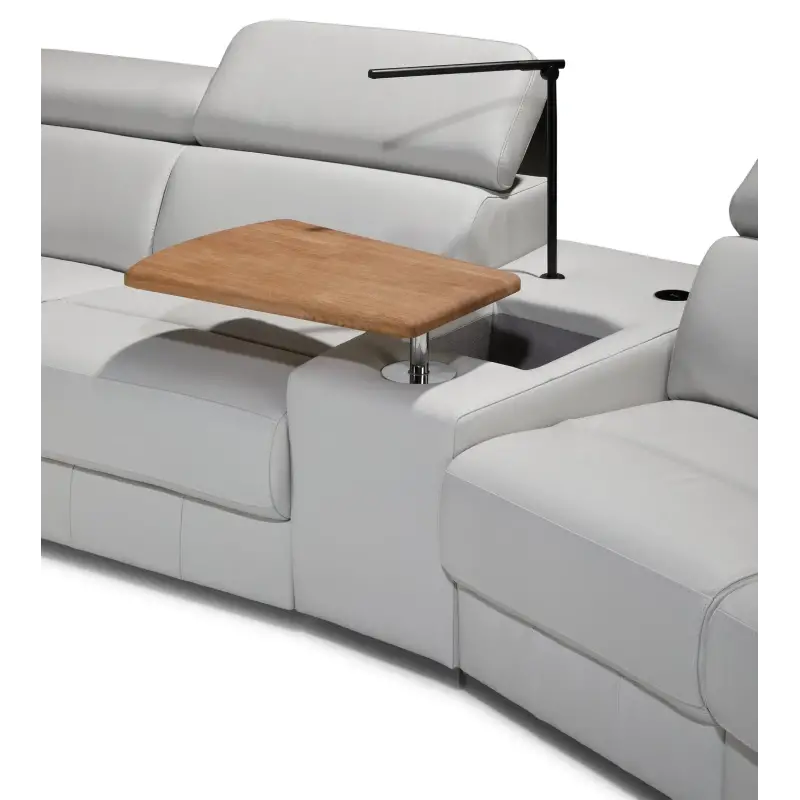 Mayon sofa console with laptop shelf and lamp – practical and stylish.