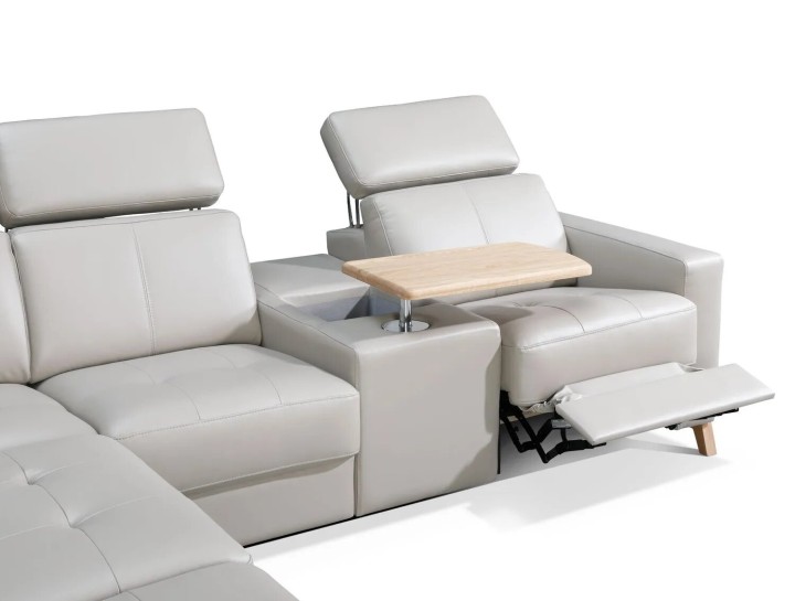 Nesco Bespoke Corner Sofa Bed in Leather | J&B Furniture