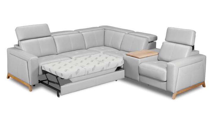 Nesco Bespoke Corner Sofa Bed in Leather | J&B Furniture