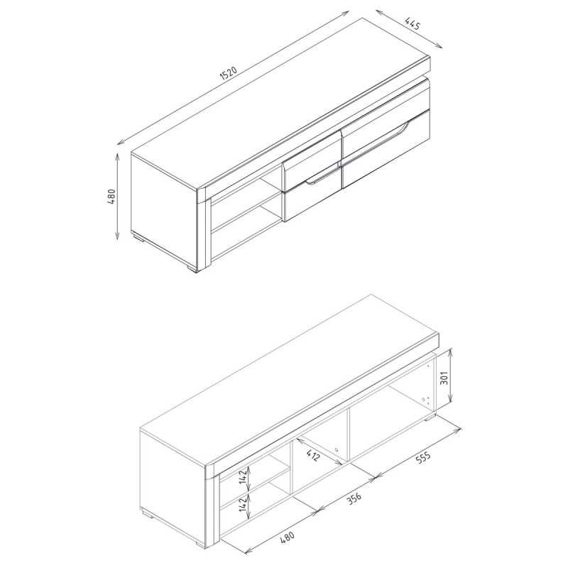 IRMA 02 TV Cabinet – modern white gloss LED TV cabinet from the Platanias collection, J&B Furniture