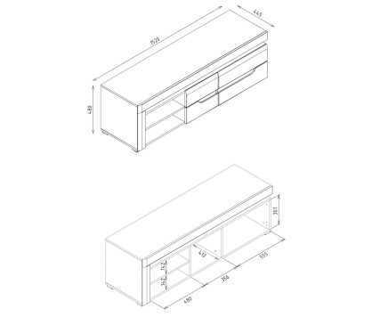 IRMA 02 TV Cabinet – modern white gloss LED TV cabinet from the Platanias collection, J&B Furniture