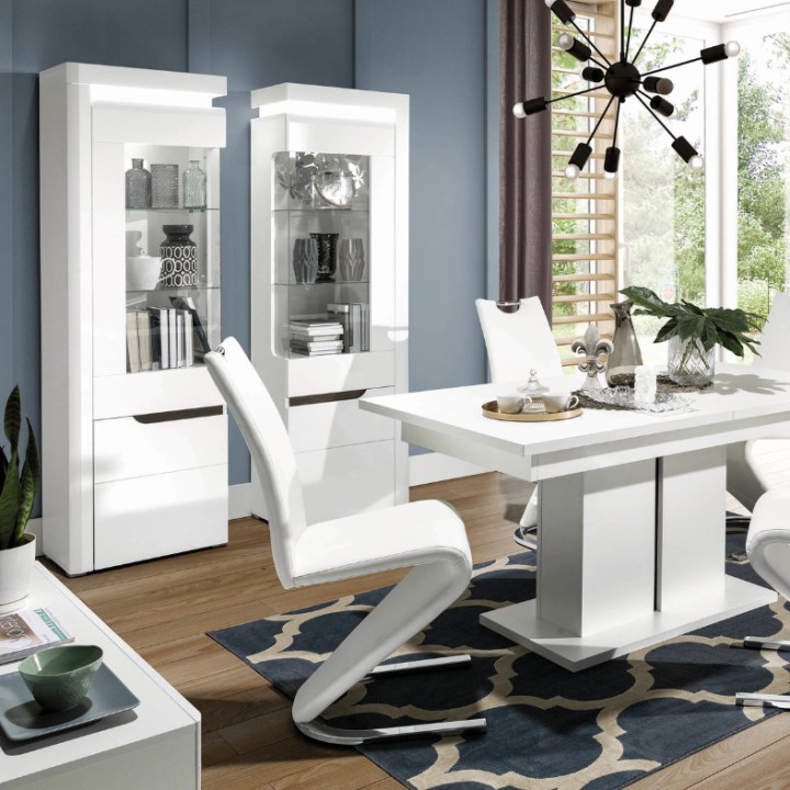 DISPLAY CABINET LEFT-SIDE WHITE | J&B Furniture