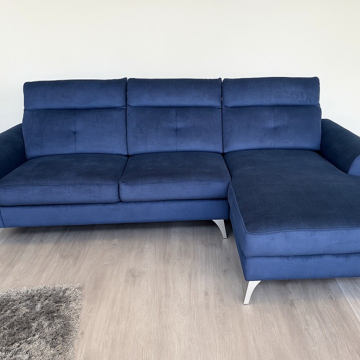 Loft Bespoke Corner Sofa Bed – Blue Fabric | J&B Furniture