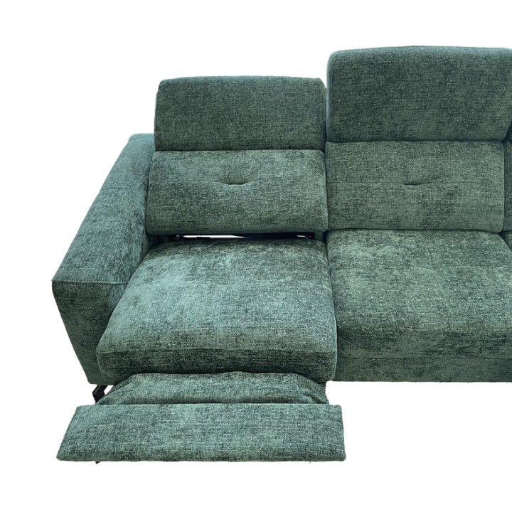 Alison Corner Sofa Bed with Recliner - Green | J&B Furniture