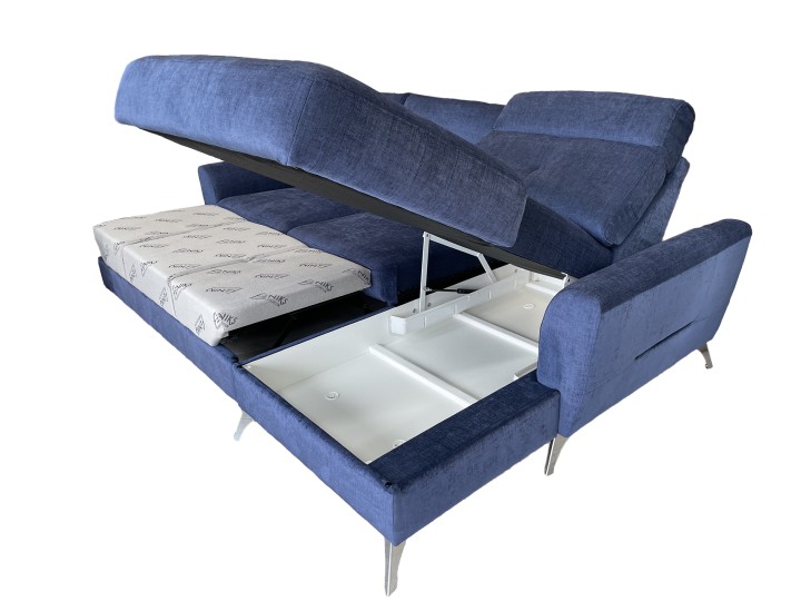 Loft Bespoke Corner Sofa Bed – Blue Fabric | J&B Furniture