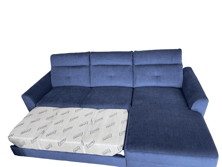 Loft Bespoke Corner Sofa Bed – Blue Fabric | J&B Furniture