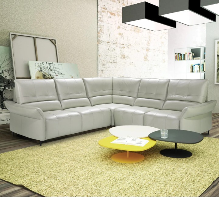 Boss Corner Sofa Bed White Leather | J&B Furniture