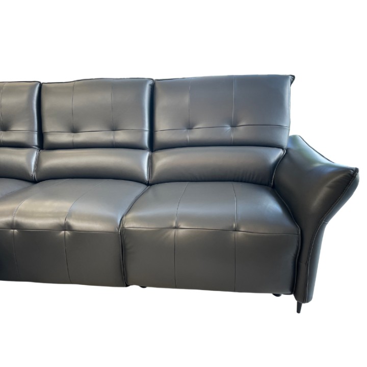 Boss Corner Sofa Bed Italian Black Leather | J&B Furniture
