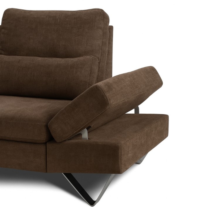 Evolution Corner Sofa Bed and Drawer in Brown |J&B Furniture