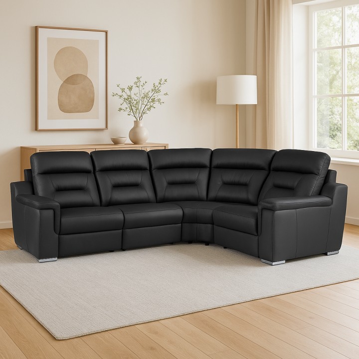 Motion Corner Sofa – Leather and 2 Drawers | J&B Furniture