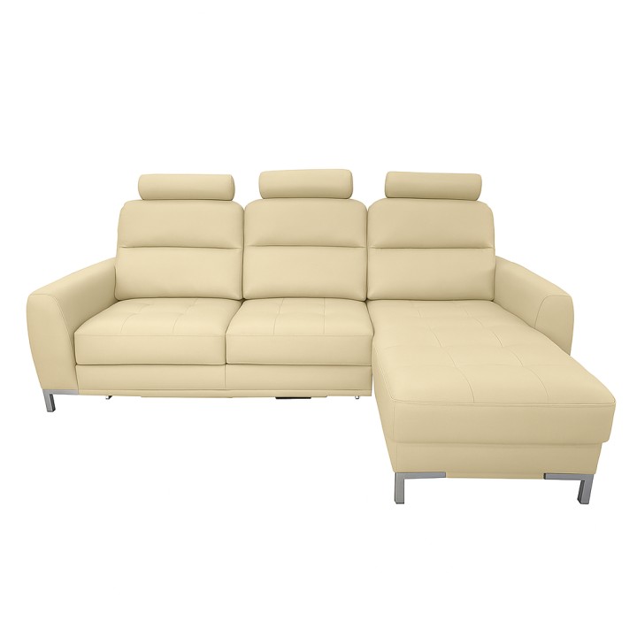 Lino Bespoke Corner Sofa Bed –  Cream Leather| J&B Furniture
