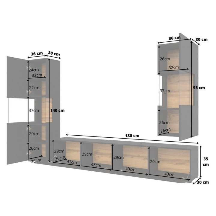 Ava Wall Unit Back  | J&B Furniture