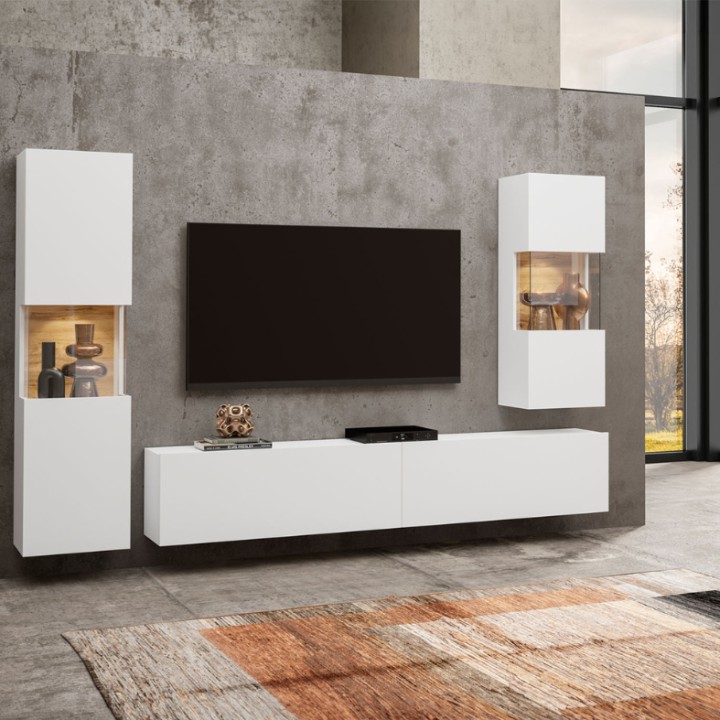 Ava Modern Wall Unit White | J&B Furniture