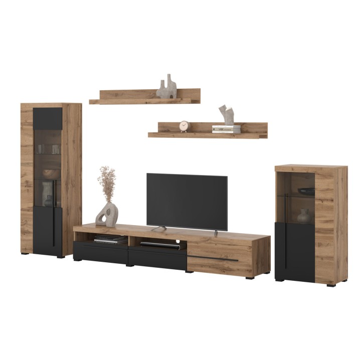 Roger Modern Wall Unit Oak | J&B Furniture