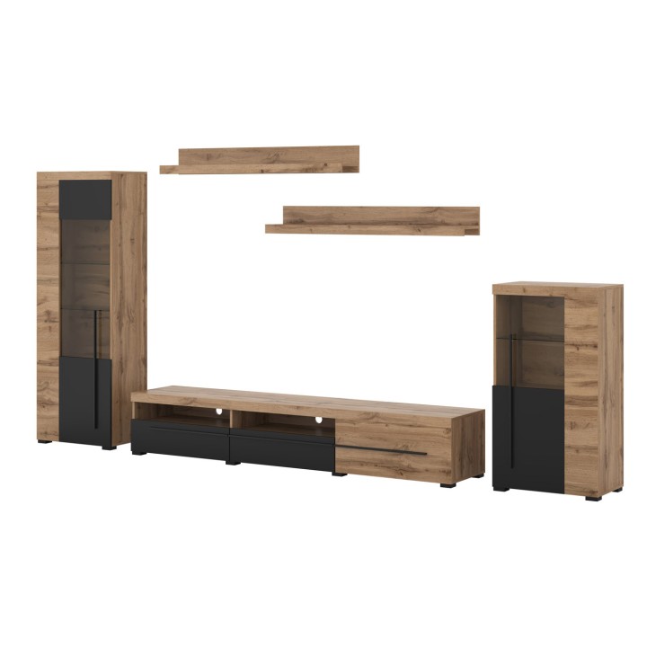 Roger Modern Wall Unit Oak | J&B Furniture