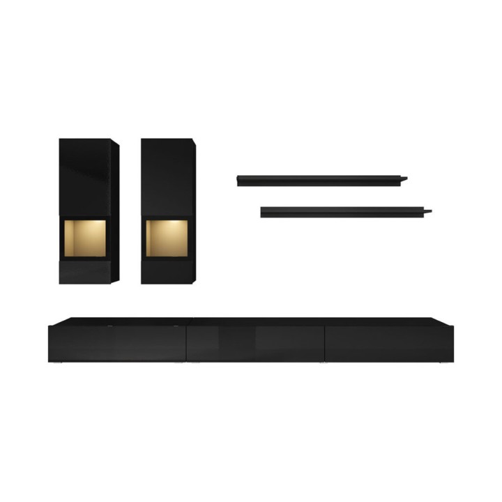 Athens Wall Unit Black -Contemporary & Sleek | J&B Furniture