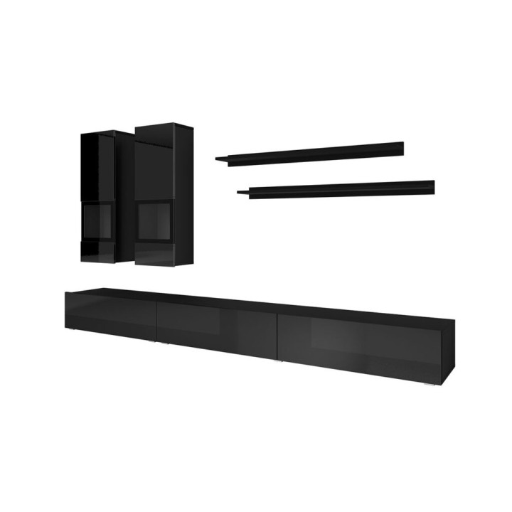 Athens Wall Unit Black -Contemporary & Sleek | J&B Furniture