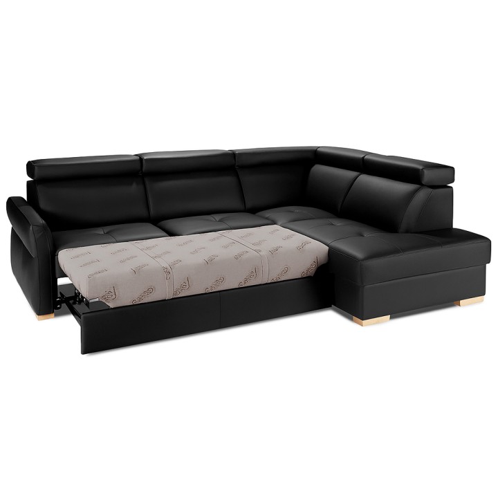Baggio Bespoke Sofa Bed Black Italian leather |J&B Furniture