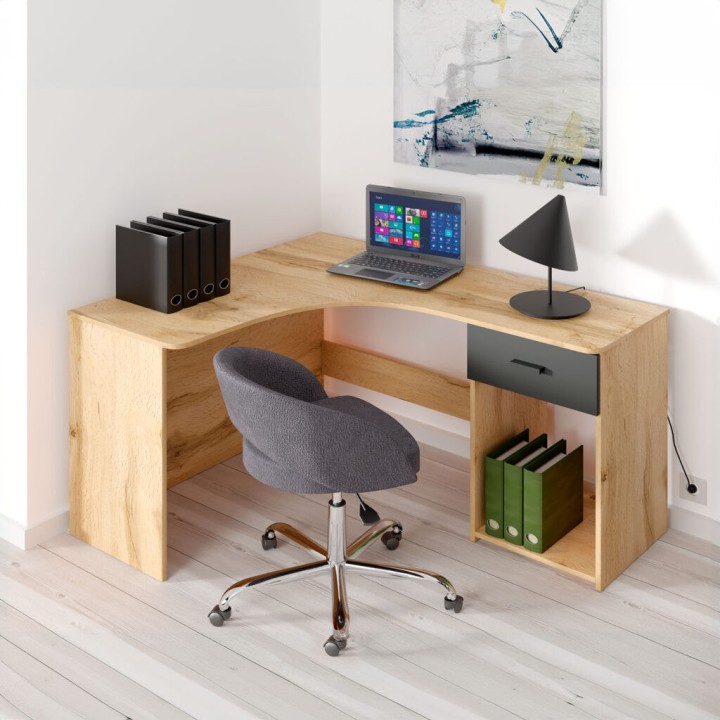 Corner Desk Ireland Wotan Oak | J&B Furniture
