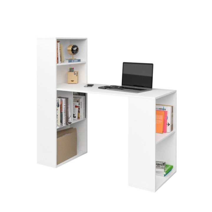 Whitby- Desk with shelves White | J&B Furniture