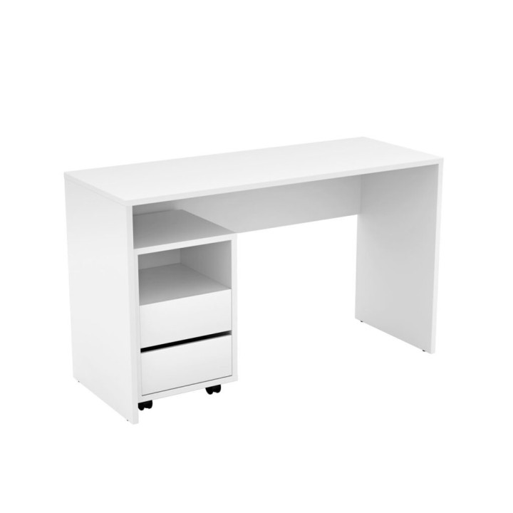 Agapi- Desk + 2 Drawer Rolling Cabinet white | J&B Furniture