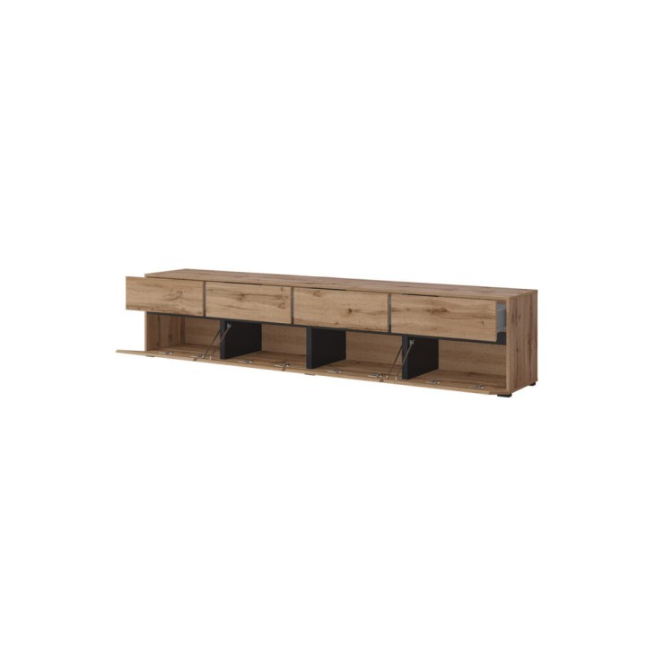 Cross TV Unit in Oak – Contemporary Living Room
