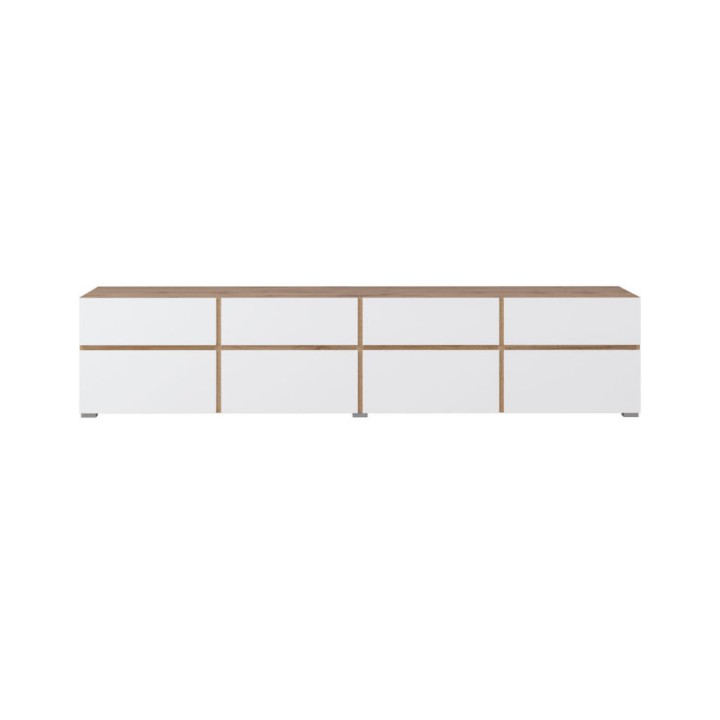 Cross TV Unit in White and Oak