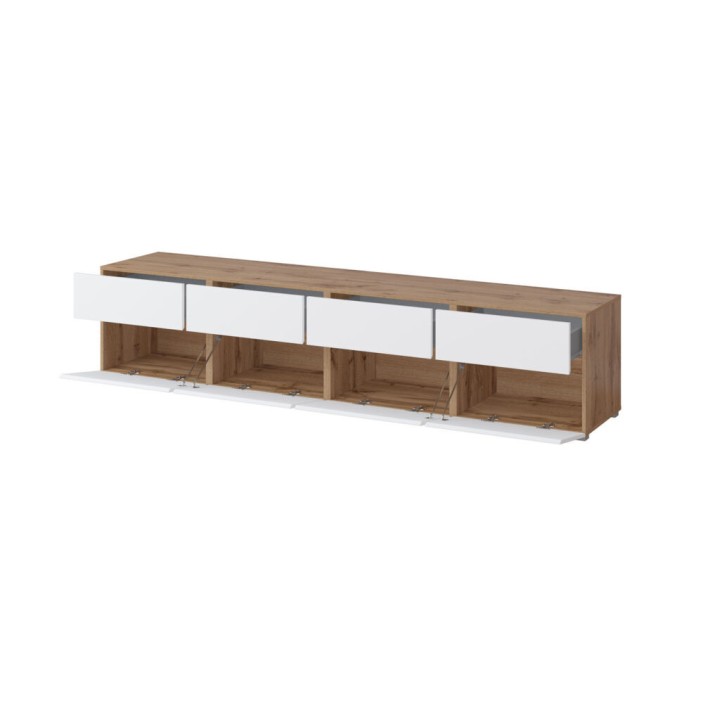 Cross TV Unit in White and Oak