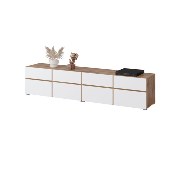 Cross TV Unit in White and Oak
