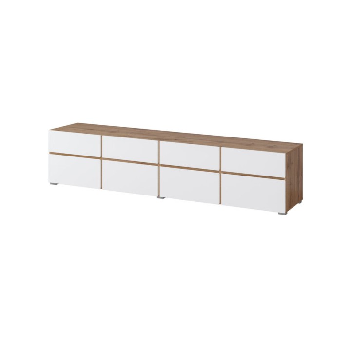 Cross TV Unit in White and Oak