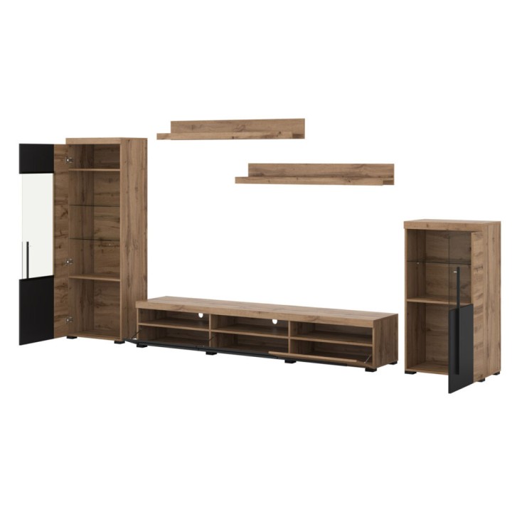 Roger Modern Wall Unit Oak | J&B Furniture